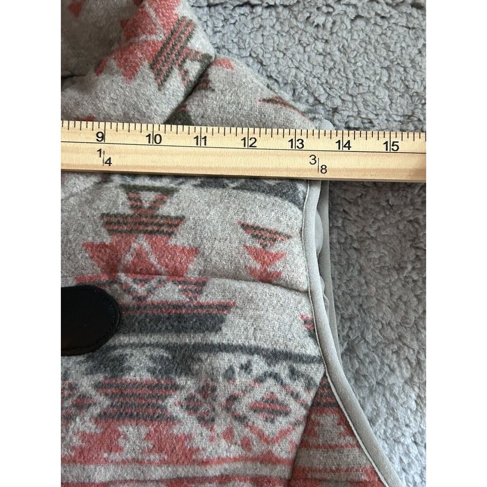 Ruff Hewn Women's Size M Warm Thick Gray+Pink Southwestern Print Puffer Vest - Picture 8 of 16